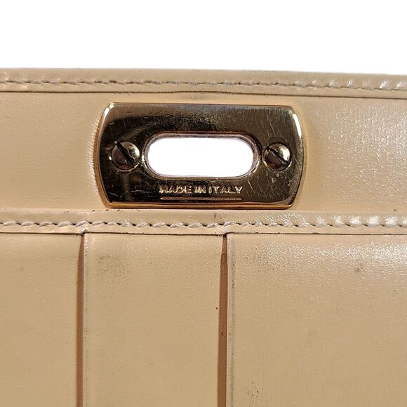 Salvatore Ferragamo Khaki Leather & Gold Gancini Long Bi-Fold Vintage Wallet - Picture 7 of 10